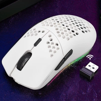 ɪLightweight RGB Gaming Mouse Ergonomic Design Rechargeable 2.4G Wireless Mouse - Image 1 of 4