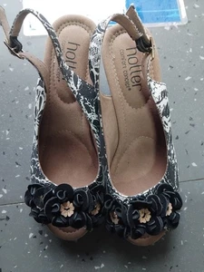 HOTTER Blumen Espadrilles Keilabsatz Slingpumps UK Größe 3 - Bild 1 von 4