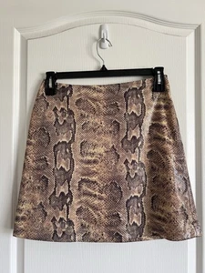 Vintage Y2K Cache Damengröße 8 Kunstleder Pythonmuster Minirock - Bild 1 von 12