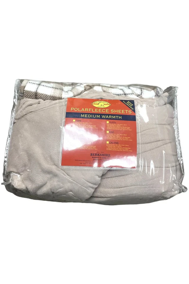 Juego de sábanas de vellón polar Malden Mills con estuches adicionales a cuadros caqui Foto 1 de 1