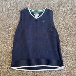 Oshkosh B'gosh Sweater Vest Size 5 Navy Toddler Cute Preppy Knit Frog Knit - Picture 1 of 3