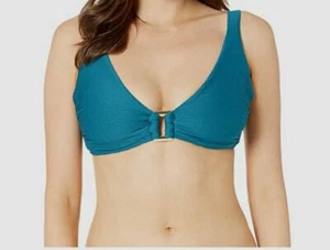$120 Heidi Klein Women's Blue Ubud D-G Rectangle Stretch Top Swimwear Size XL - Picture 1 of 1