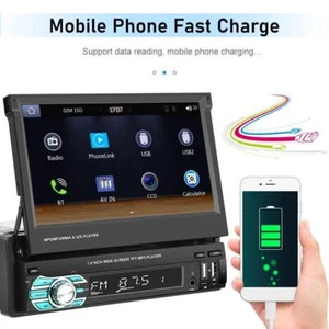 7" 1 DIN Auto Bluetooth Radio MP5 Player Touchscreen Wireless Carplay Flip Out FM - Bild 1 von 15