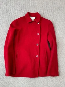 Jones New York Women's Red Jacket/Blazer SZ 6 Wool Blend w/ Angora Rabbit Hair - Picture 1 of 6