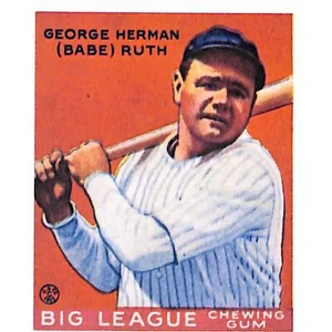 Babe Ruth Big League Chewing Gum Goudey Gum Co REPRINT. New York Yankees - Picture 1 of 2