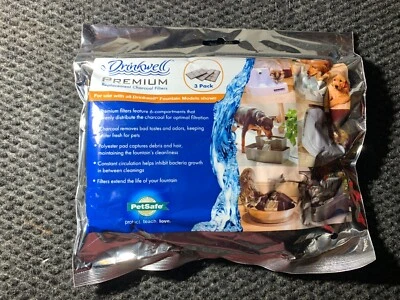 ☆ NUEVO - DRINKWELL Premium Filtros de Carbón de Repuesto - Paquete de 3 ☆1233 Foto 1 de 4