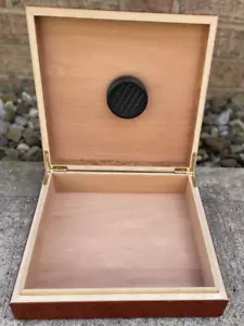 Solid Wood Cigar Box Humidor 9" x 8.5 " - Picture 1 of 2