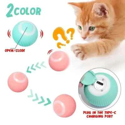 Smart Cat Ball Toy With 150 MAh Bettery An Automatic Rolling Ball For Hours