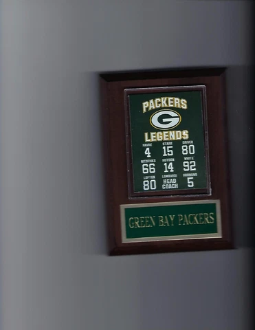GREEN BAY PACKERS LEGENDS PLAQUE FOOTBALL NFL FAVRE STARR LOMBARDI NITSCHKE Cover