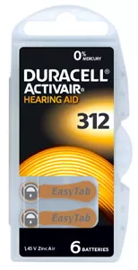 30pcs 5 Blister Duracell Battery Hearing Aid Battery DA 312 - Picture 1 of 1