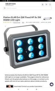 Elation ELAR EXTQW FLOOD HP IP65 Rated RGBW LED Professional Stage Flood Light - Picture 1 of 8