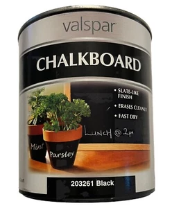 Valspar Chalkboard Paint 1 Quart NEW 203261 Black Slate Finish - Picture 1 of 3