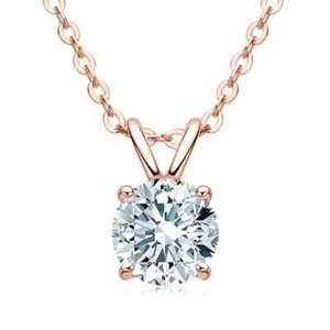 1ct Lab Created Necklace VVS1 D Colour Excellent Cut 18K Gold Diamond Test Pass - Picture 1 of 6