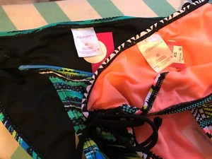 2-NEW Juniors Xhilaration Bikini Swim Bottoms Size XS Blue+ Designs - Picture 1 of 6