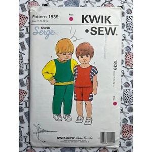Pantalones y Pantalones Cortos Kwik Costura Patrón 1839 Niño Pequeño Talla T1-T4 Mayormente SIN CORTAR - Imagen 1 de 3