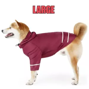 Pet Dog Reflective Hooded T-Shirt Nightime Safety Anxiety Coat Hoodie Large - Picture 1 of 10