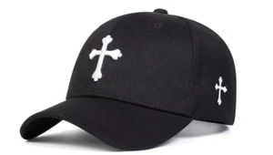 New Eastern Orthodox Christian Cross Jesus Embroidery Black Cap Hat Baseball - Picture 1 of 5