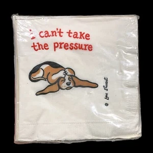 Vintage Paper Cocktail Napkins Dogs Basset Hound - Funny Full Pack of 16 NIP - Picture 1 of 3