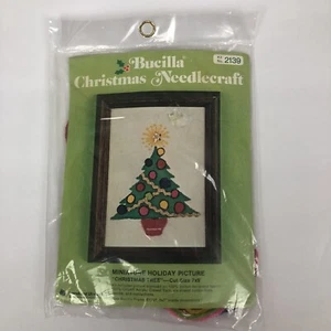Bucilla Christmas Crewel Miniature Holiday Picture Christmas Tree 2139 - Picture 1 of 7