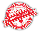 I Love Bucharest Travel Label Car Bumper Sticker Decal -  ''SIZES''