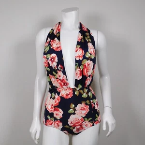 COCOSHIP Retro Floral One Piece Halter Swimsuit M (MM*) - Picture 1 of 8