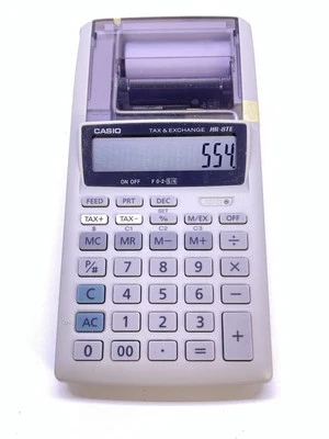 Casio Portable Printer Calculator HR-8TE PLUS-W  12-Digit Display - Image 1 of 4
