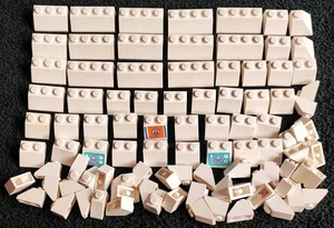 LEGO White Slopes Bundle 100g 2x4 2x2 3037 Curved Roof Smooth Bricks Pieces Lot - Picture 1 of 4