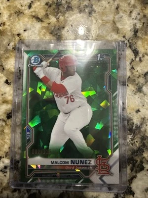 2021 Bowman Chrome Prospect 1st Sapphire Malcom Nunez #/125 BCP-226 - Image 1 of 3