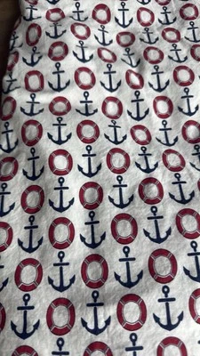 Sábana de cuna náutica Pottery Barn para niños, anclajes y boya de algodón orgánico para cama para niños pequeños Foto 1 de 3