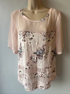 Women’s Size 12 Pink & White Floral Summer Blouse Top From Next - Picture 1 of 4