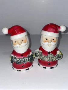 Frohe Weihnachten Weihnachtsmann Salz & Pfefferstreuer Set ~ Made in Hong Kong - Bild 1 von 11