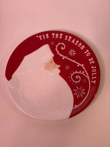 Department 56 Platter/Plate Ceramic Santa Claus 12” Tis The Season To Be Jolly - Picture 1 of 6