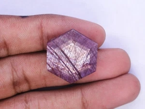 Rubino stella rosa naturale pietra preziosa fatta a mano rubino esagonale per design gioielli 24x7 mm - Foto 1 di 8