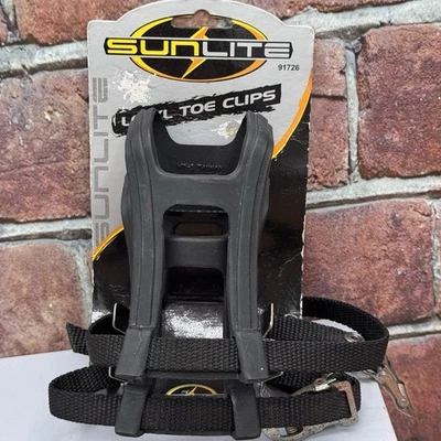 Toe Clips Sunlite W/Straps Large/ XLarge NIB New Bike Bicycle L/XL 91726 ATB - Image 1 of 4