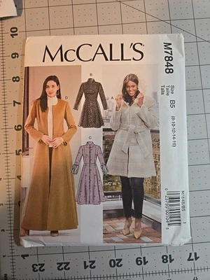 7848 McCall’s Pattern Misses Coat Zip Closure Belt Size 8-16 Uncut New - Image 1 of 2
