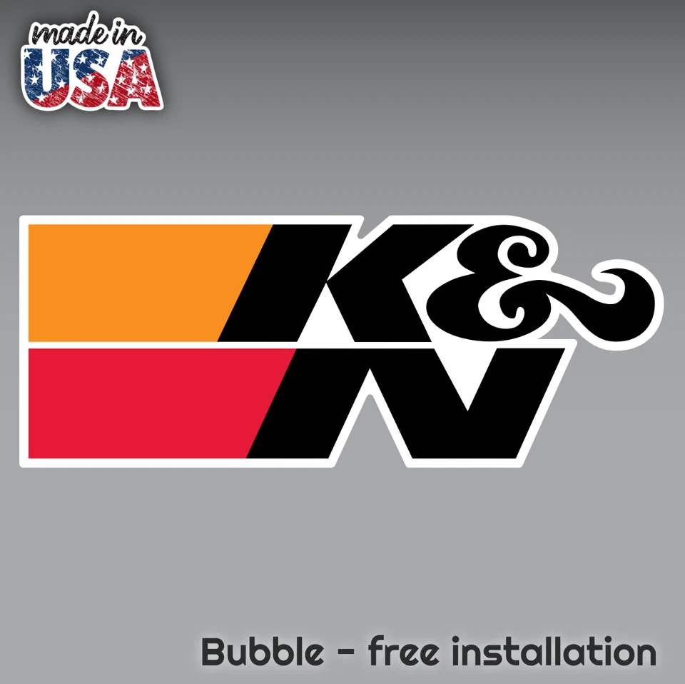 2X K&N FILTERS AIR DECAL STICKER US MADE TRUCK VEHICLE RACING INTAKE CAR WINDOW - Image 1 of 4