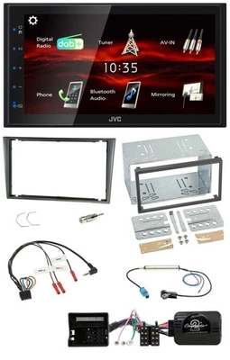 JVC USB Bluetooth Lenkrad DAB 2DIN Autoradio für Opel Corsa C 2004-2006 alu - Bild 1 von 4