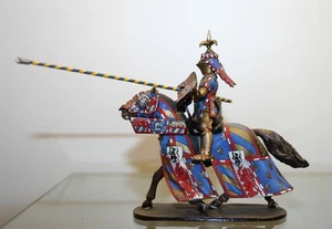 MOUNTED KNIGHT, CUSTOM 54MM, CHARGING MADE IN RUSSIA, WHITE METAL ALLOY - Picture 1 of 11