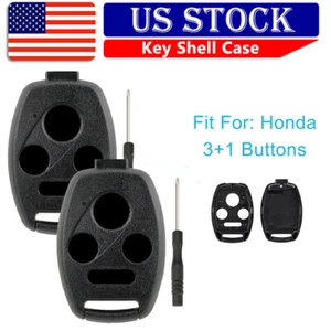 2 For Honda Accord Civic Pilot CR-V Remote Car Key Fob Shell Case + Screw Driver - Picture 1 of 9