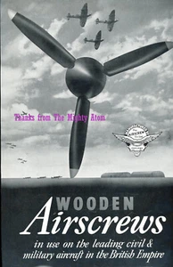 NICE WW2 1940 AIRSCREW WOODEN SPITFIRE PROPELLOR AdS FROM JANES RAAF RCAF RAF - Picture 1 of 2