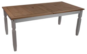 Corona Dining Table 6'0 Mexican Solid Pine Grey Wax by Mercers Furniture® - Picture 1 of 2
