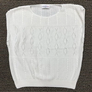 T Top Express By Sweaters USA Weiß Strickweste Damen Large Made In USA - Bild 1 von 4