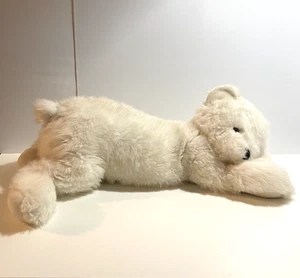 Shaggy White Sleeping Bear Soft Plush Stuffed Animal Pillow Toy HTF 74cm/29" Vtg - Picture 1 of 12