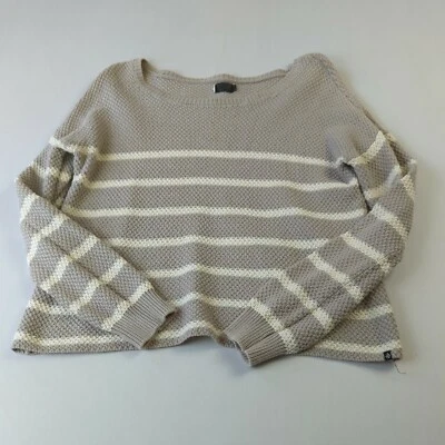 Volcom Womens SP Size Gray Striped Knit Sweater Scoop Neck Casual Pullover - Image 1 of 4