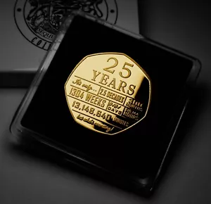 25 cumpleaños oro 24ct conmemorativo. Estuche de presentación. Regalo/Regalo. 25 años - Imagen 1 de 10