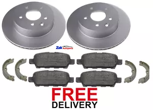 FOR NISSAN X-TRAIL (2001-2006) 2 REAR BRAKE DISCS, PADS & BRAKE SHOES *NEW* - Picture 1 of 1