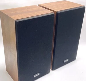 Pair of Vintage Toshiba SS-6063 Bookshelf Stereo Speakers - 1970s - Woodgrain - Foto 1 di 10