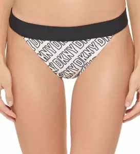 Dkny Women's Logo-Print Low-Rise Bikini Bottoms Swimsuit Multi Size M 2060 - Picture 1 of 3