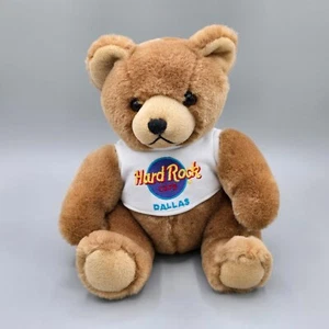 Peluche de oso de peluche Hard Rock Café Dallas, camiseta con logotipo de HRC, 9" de alto - Imagen 1 de 8
