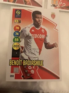 Benoit Badiashile As Monaco #203Carte Foot Ligue 1 Panini Adrenalyn 2021 2022 - Imagen 1 de 2